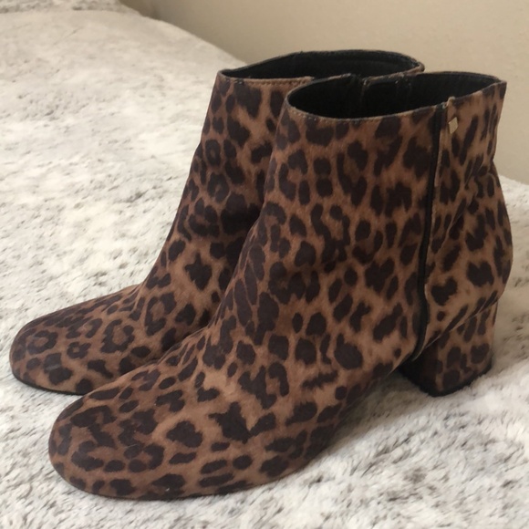 Sam and Libby Animal Print Booties Women's Size 9 Chunky Heel - Picture 2 of 2